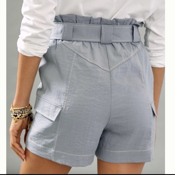 NWT Moon River Cinched Cargo Shorts Slate Grey Anthropologie - Picture 2 of 10